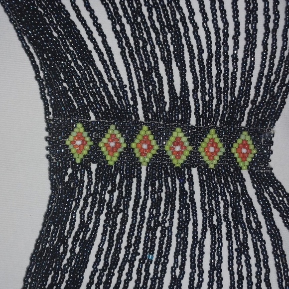 Gorgeous Multi Colored Seed Bead Collar, handmade, Native design - Picture 5 of 6
